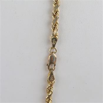10kt Gold Twisted Rope Chain Necklace