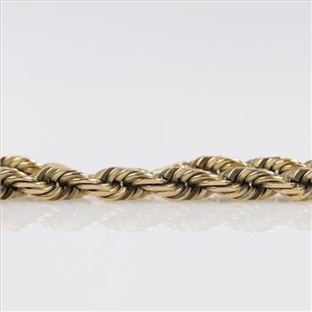 10kt Gold Twisted Rope Chain Necklace-Evaluated By Our Certified Gemologist - AGS / GIA