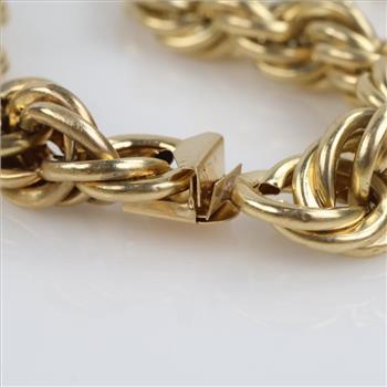 10kt Gold Twisted Rope Hollow Chain Necklace-Evaluated By Our Certified Gemologist-AGS/GIA