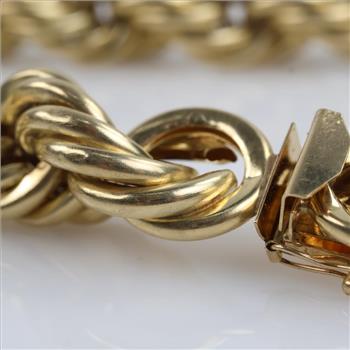 10kt Gold Twisted Rope Hollow Chain Necklace-Evaluated By Our Certified Gemologist-AGS/GIA