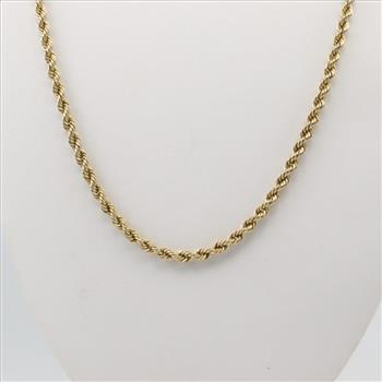 10kt Gold Twisted Rope Necklace