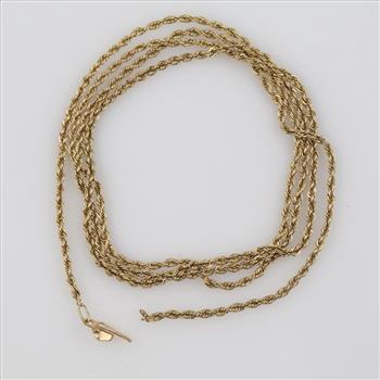 10kt Gold Twisted Rope Necklace