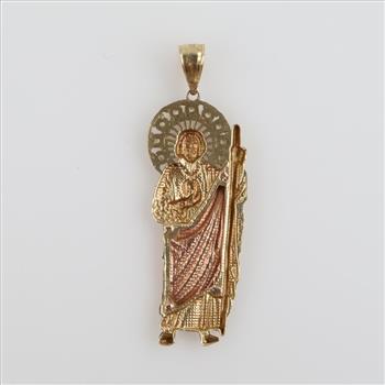 10kt Gold Two Clear Stone Pendant