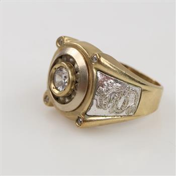 10kt Gold Two Tone Clear Stone Ring