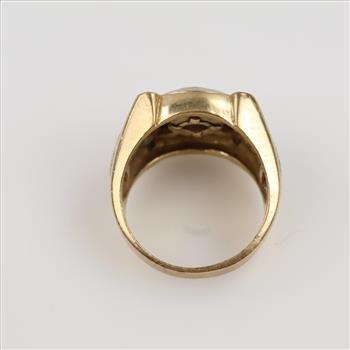10kt Gold Two Tone Clear Stone Ring