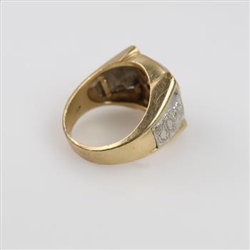 10kt Gold Two Tone Clear Stone Ring