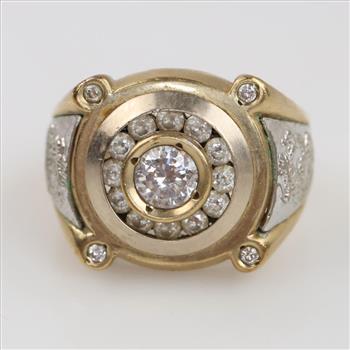 10kt Gold Two Tone Clear Stone Ring