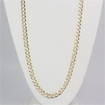 10kt Gold Two Tone Cuban Link Chain, 42.9g