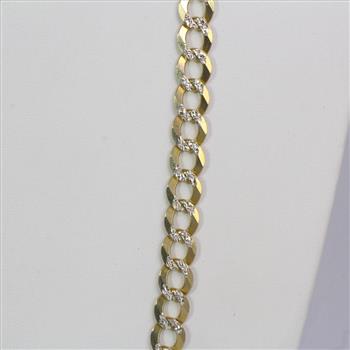 10kt Gold Two Tone Cuban Link Chain, 42.9g