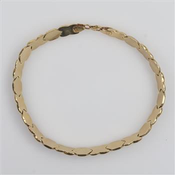 10kt Gold Two Tone Hollow Anklet