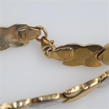 10kt Gold Two Tone Hollow Anklet