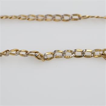 10kt Gold Two Tone Hollow Necklace