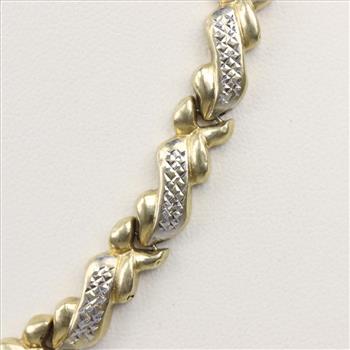10kt Gold Two Tone Hollow Necklace