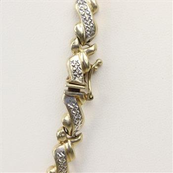 10kt Gold Two Tone Hollow Necklace