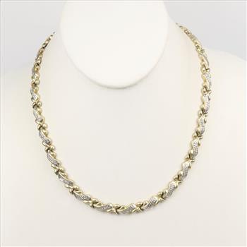 10kt Gold Two Tone Hollow Necklace