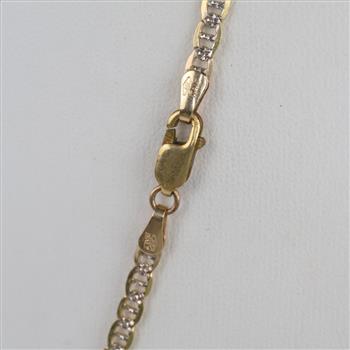 10kt Gold Two-tone Anchor Chain Necklace