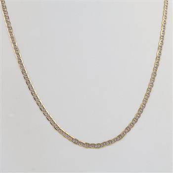 10kt Gold Two-tone Anchor Chain Necklace