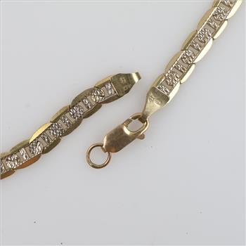 10kt Gold Two-tone Anchor Chain Necklace