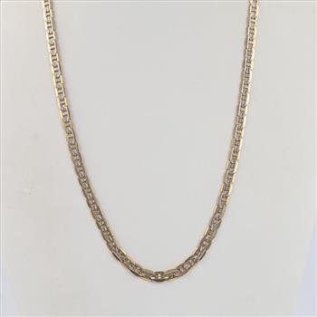 10kt Gold Two-tone Anchor Chain Necklace