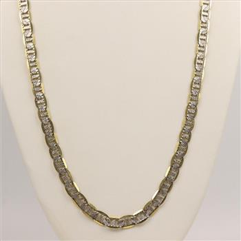 10kt Gold Two-tone Anchor Chain Necklace