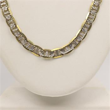 10kt Gold Two-tone Anchor Chain Necklace