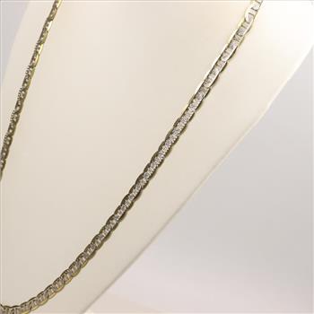 10kt Gold Two-tone Anchor Chain Necklace