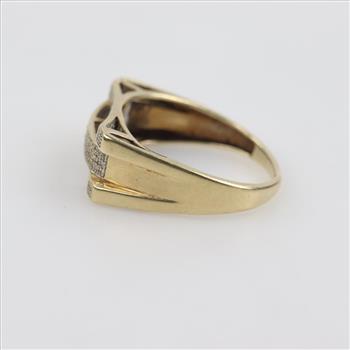 10kt Gold Two-tone Clear Stone Ring