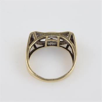 10kt Gold Two-tone Clear Stone Ring