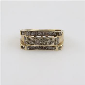 10kt Gold Two-tone Clear Stone Ring