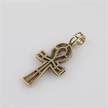 10kt Gold Two-tone Diamond Ankh Pendant