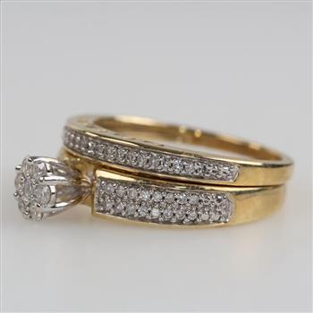 10kt Gold Two-tone Diamond Bridal Set