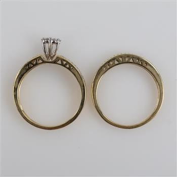 10kt Gold Two-tone Diamond Bridal Set