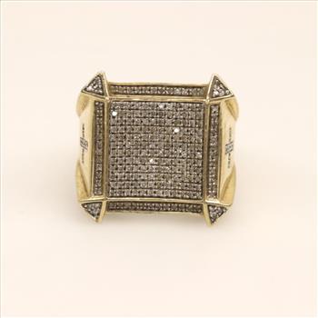 10kt Gold Two-tone Diamond Signet Ring