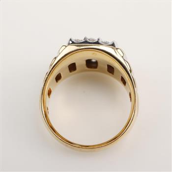 10kt Gold Two-tone Diamond Signet Ring