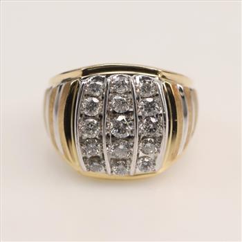10kt Gold Two-tone Diamond Signet Ring