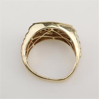 10kt Gold Two-tone Diamond Signet Ring