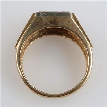 10kt Gold Two-tone Diamond Signet Ring