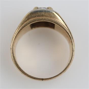 10kt Gold Two-tone Diamond Signet Ring