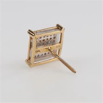 10kt Gold Two-tone Diamond Stud Earring