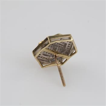 10kt Gold Two-tone Diamond Stud Earring