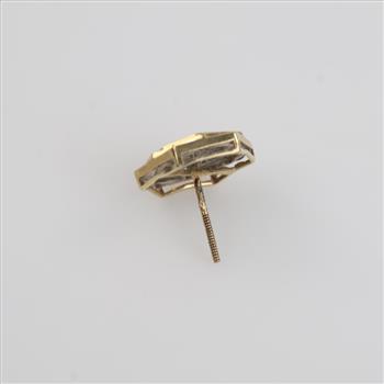 10kt Gold Two-tone Diamond Stud Earring