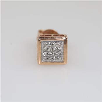 10kt Gold Two-tone Diamond Stud Earring