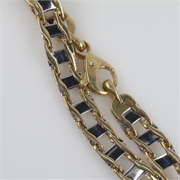 10kt Gold Two-tone Fancy Link Bracelet