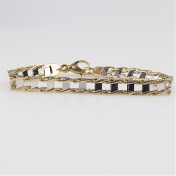 10kt Gold Two-tone Fancy Link Bracelet