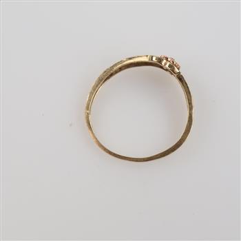 10kt Gold Two-tone Flower Heart Ring