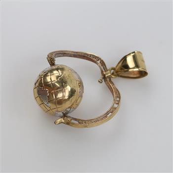 10kt Gold Two-tone Globe Pendant