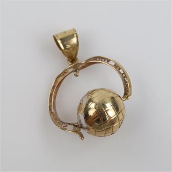 10kt Gold Two-tone Globe Pendant