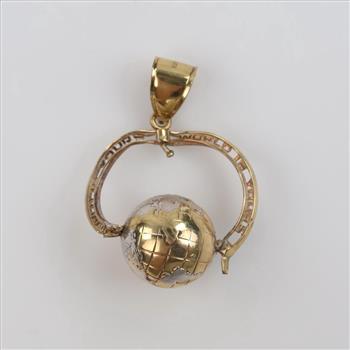 10kt Gold Two-tone Globe Pendant