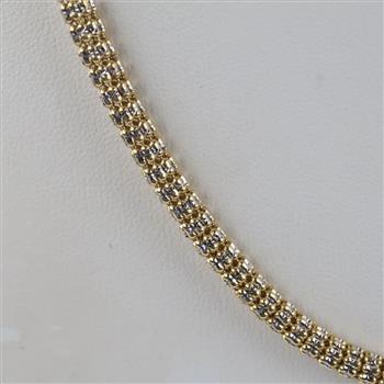 10kt Gold Two-tone Hollow Link Necklace