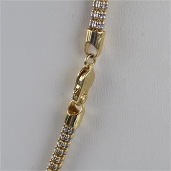 10kt Gold Two-tone Hollow Link Necklace